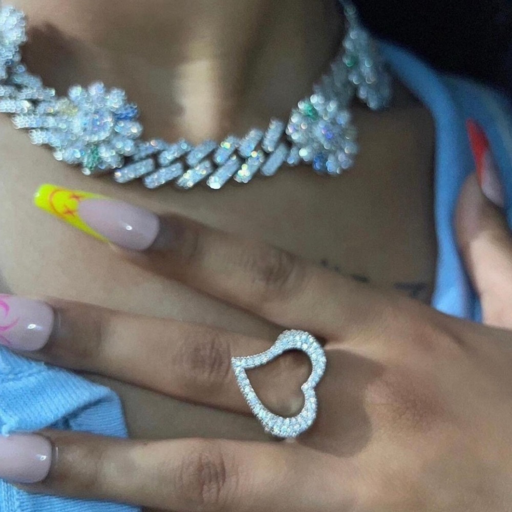 CZ Open Heart Ring for Men and Women - Size 8